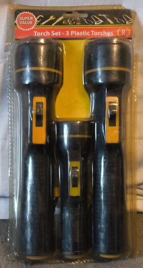 pack of three new in the packaging torches