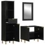 3 Piece Bathroom Furniture Set Black Image 2