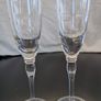 Pair Tall Etched Champagne Flutes Geometric Glass Toasting Glasses 25cm Image 6