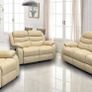 3+2 Light Grey Sorrento Leather Recliner Sofa Set Image 8