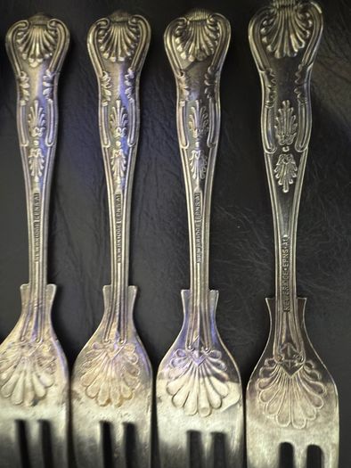 Set 5 Kings Pattern A1 Silver Plated Newbridge Irish Dessert Forks