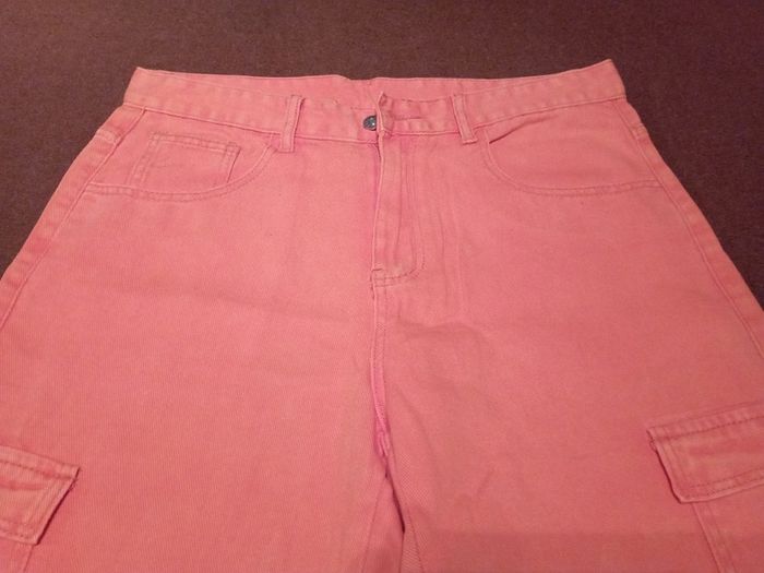 Orange cargo trousers.