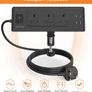 3 Way Plug Extension Socket with 4 USB, Desk Extension Lead 2M with Switch, Surge Protecion Multi Plug Extender for Home Office Image 4