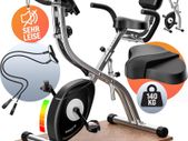 Foldable Exercise Bike 10 Levels 7 Seat Heights LCD Display Training App 2 Fitness Bands 4-in-1 Fitness Bike Bicycle Trainer Fitness Bike