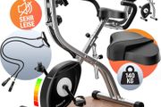 Foldable Exercise Bike 10 Levels 7 Seat Heights LCD Display Training App 2 Fitness Bands 4-in-1 Fitness Bike Bicycle Trainer Fitness Bike