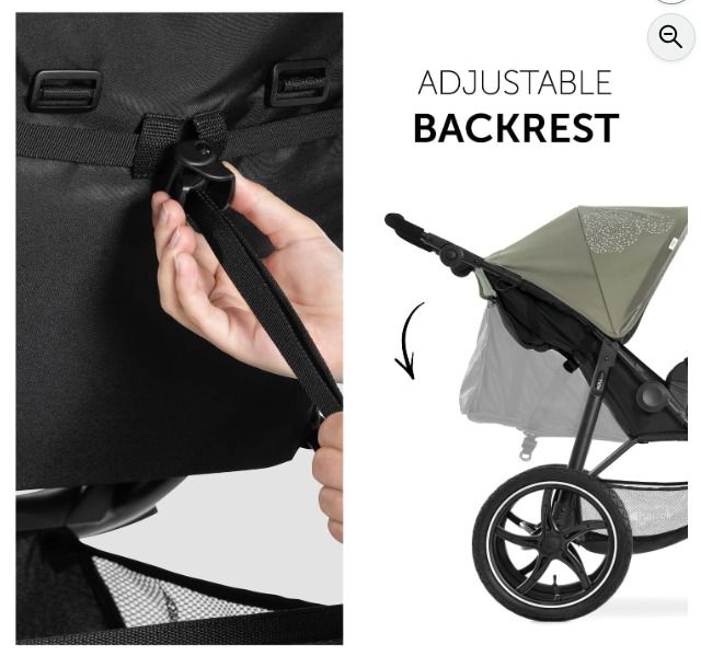 Hauck Runner Olive - Black -Robust Tricycle Buggy with Pneumatic Wheels