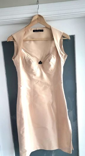 Marios Schwab contemporary natural bodycon Sz S (Fit 8-10UK) - Rrp 495 (New)