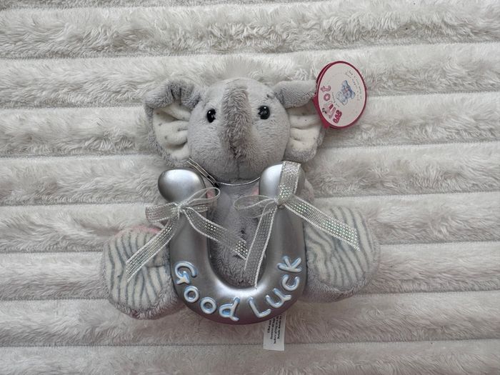 Elliot & Buttons Elephant Plush Good Luck Lucky Horseshoe approx.14 cm. Please see photos