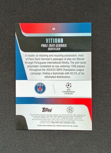 Vitinha /199 2025-26 Topps Chrome UEFA PSG Portugal #46