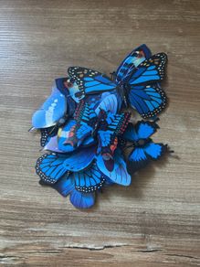 10 x blue butterflies magnetic stickers