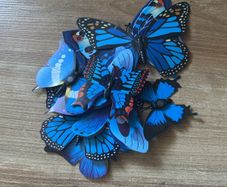 10 x blue butterflies magnetic stickers