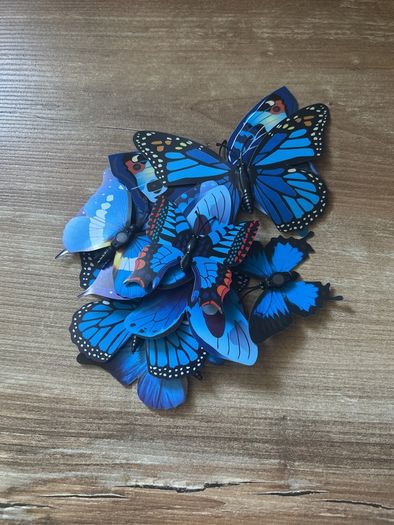 10 x blue butterflies magnetic stickers