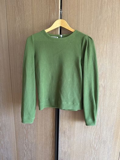 Vanilia long sleeve green top, waffle fabric, size 10