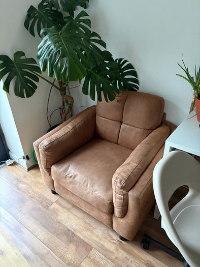 Synthetic leather couch