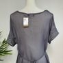 Sheer embroidered grey blouse top | NWT Size UK12 Image 5