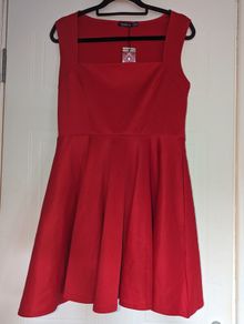 beautiful square neck, skater, midi dress from Boohoo