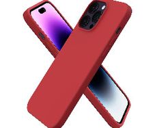 Liquid Silicone Case For Apple iPhone 14 Pro Max Luxury Thin Phone Cover Red