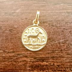 Solid 9 carat gold star sign Aries charm pendant