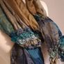 East Silk Scarf Blue/Green/Lime Image 2