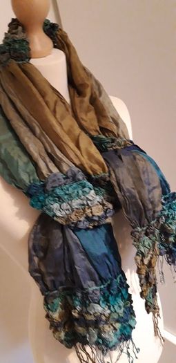 East Silk Scarf Blue/Green/Lime