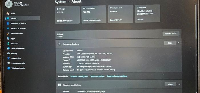 Samsung Galaxy Book 4  i5 (13th Gen) 16GB RAM  512GB SSD