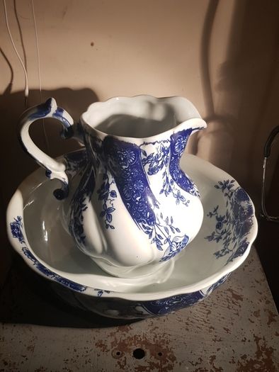 Vintage Delft Pitcher and Bowl Set