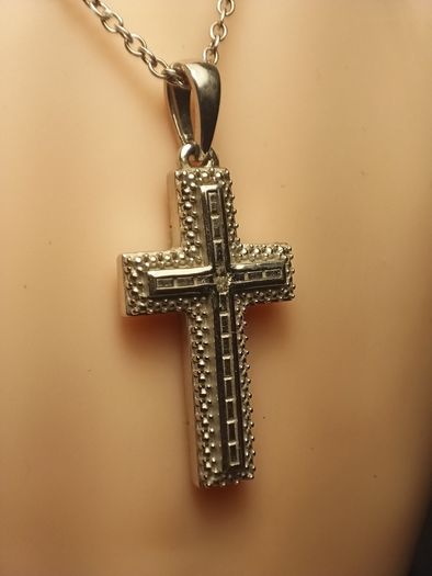 Sterling Silver Solid Cross and Chain