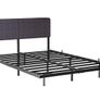 5ft King Bed Frame With USB Charging Station,Dark Grey Floating Bed Frame with Storage Headboard and LED Light,Upholstered Platform Bed Frame Double Size,Noise-Free Strong Slats Image 9