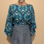 Blue Boho Print Top, New With Tags Image 2
