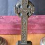 Mcharp Celtic  Cross Plus 2 E P N.s Candlesticks  With Barley Twiist Stems & Bevelled Base. Image 5