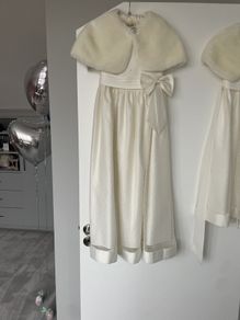 2 Marion Gale Matching Flower girl Dresses and Fur capes 2yr, 6yr and 8/9yr approx