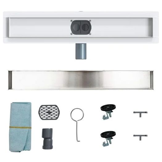 Shower Drain 2-in-1 with 360 Siphon silver 60 cm
