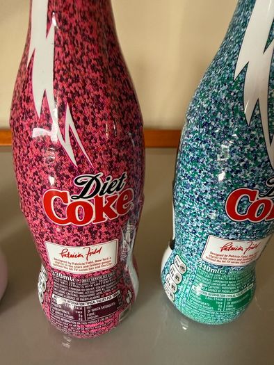 Limited edition unopened Patricia Field Diet Coke bottles