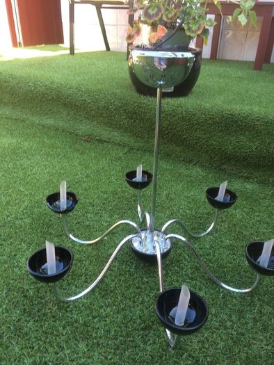 Two chandeliers for sale. Both in good condition. One of the cups is damaged (see photos for better description) not noticeable when hung. Everything else in good condition