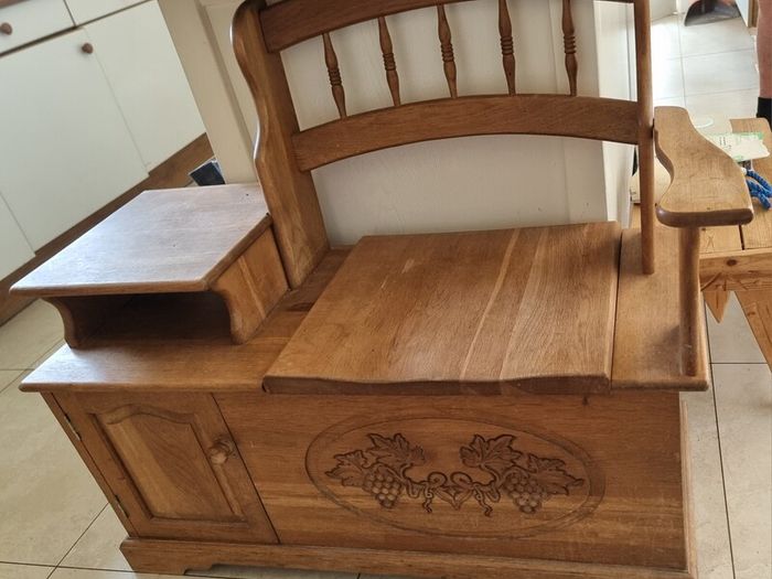 Farmhouse style Solid Wood Phone Bench