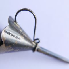 Vintage Solid Silver Perfume Funnel, Hallmarked English Silver