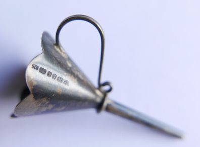 Vintage Solid Silver Perfume Funnel, Hallmarked English Silver