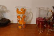 Fabulous Clear Glass Pitcher with Oranges Pattern- Perfect for Pimms on the Lawn or Any Other Special Occasion!
