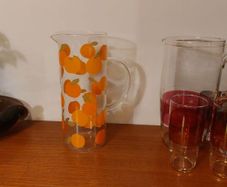 Fabulous Clear Glass Pitcher with Oranges Pattern- Perfect for Pimms on the Lawn or Any Other Special Occasion!