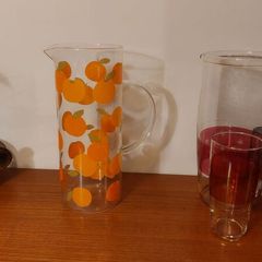 Fabulous Clear Glass Pitcher with Oranges Pattern- Perfect for Pimms on the Lawn or Any Other Special Occasion!