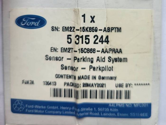 Parking sensor for Ford park aid system.or park pilot