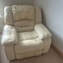 Cream Leather Sofa Image 2