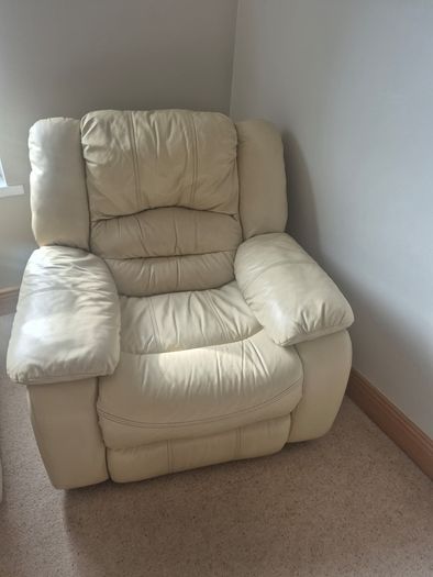 Cream Leather Sofa