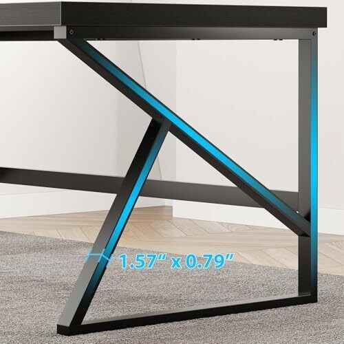 Computer Desk, Modern Industrial Home Office Desk, PC Desk for Student Work Writing Study Gaming, Metal Wood Computer Table in Bedroom Workstation, Study PC Work Gaming Desks, 140cm