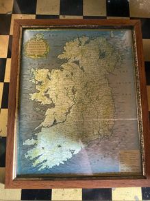 Antique framed Colour Map Ireland Made in Ireland