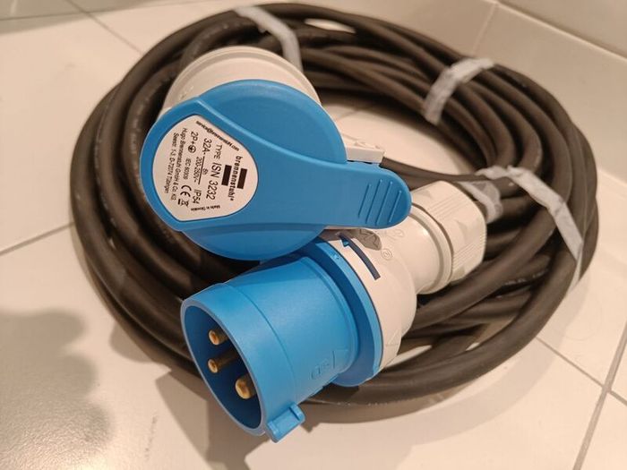 Premium 32A Industrial Long Extension Lead (21m) - Brand New Brennenstuhl Plugs and 6mm HO7RN-F Cable
