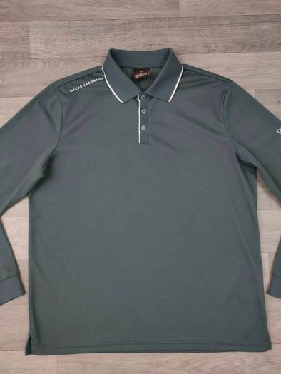 Oscar Jacobson Long Sleeve Golf Polo Shirt Mens Medium