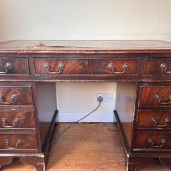 Vintage Mahogany Twin Pedestal Desk. Perfect for a Restoration Project