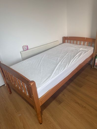 single bed with mattress