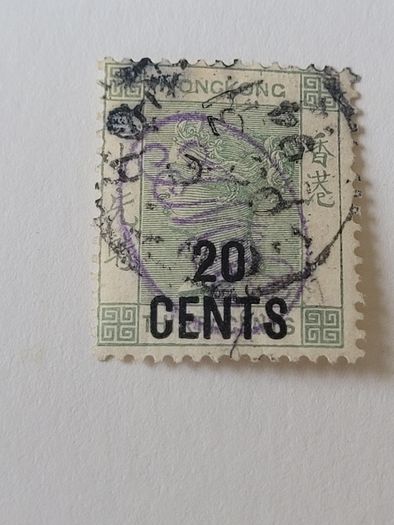 1891 Hong Kong 20c overprint stamp